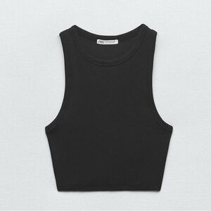Zara Black Sleeveless Crop Top